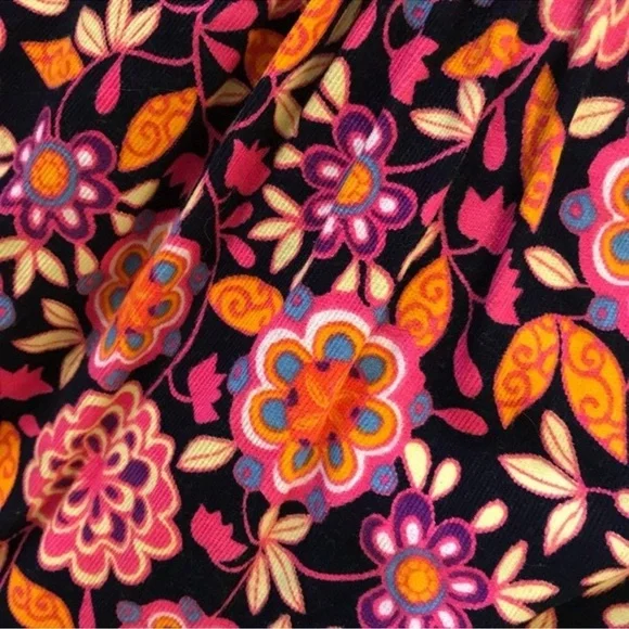 Vintage Hanna Andersson Floral Corduroy Dress Balloon Hem Tie Waist Size 2T (90) - Picture 5 of 9